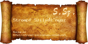 Strompf Szilvánusz névjegykártya